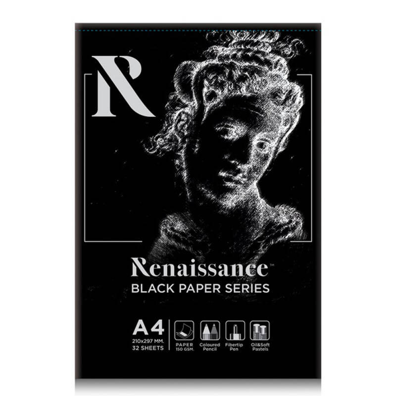 RENAISSANCE กระดาษดำ ขนาด A4 รุ่น Black Paper Series (จำนวน 32 แผ่น ...