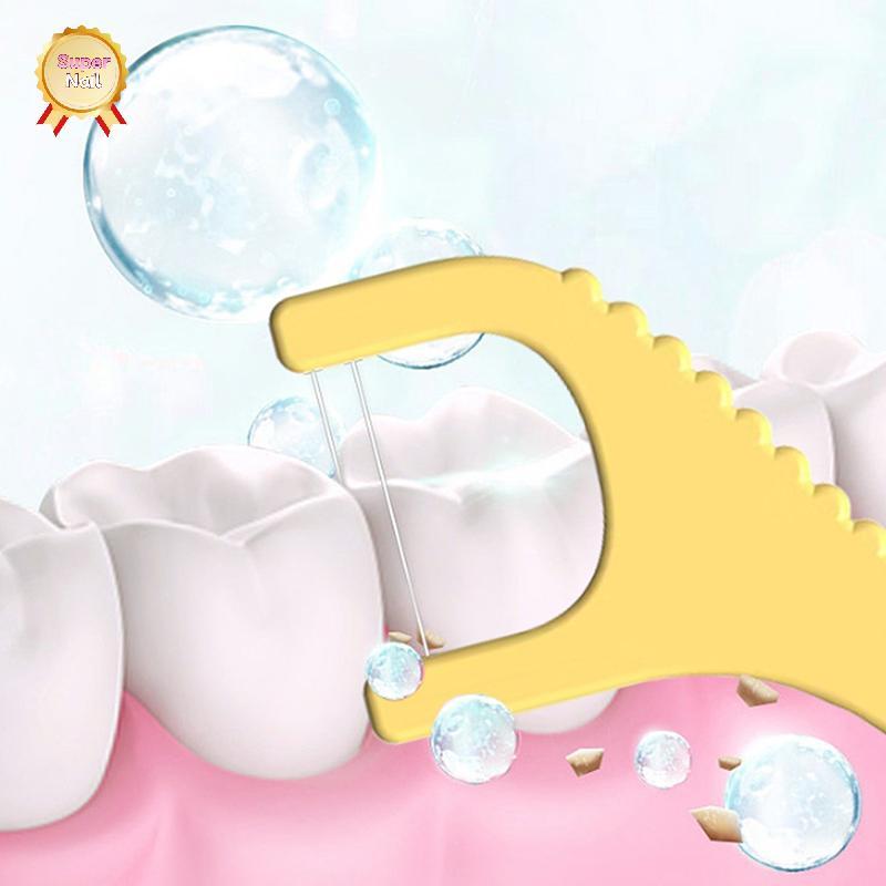 SuperNail 60 ชิ้นเด็กสัตว์ไหมขัดฟัน Sti ทิ้ง Ultra-fine Toothpi ผ้าไหม ...