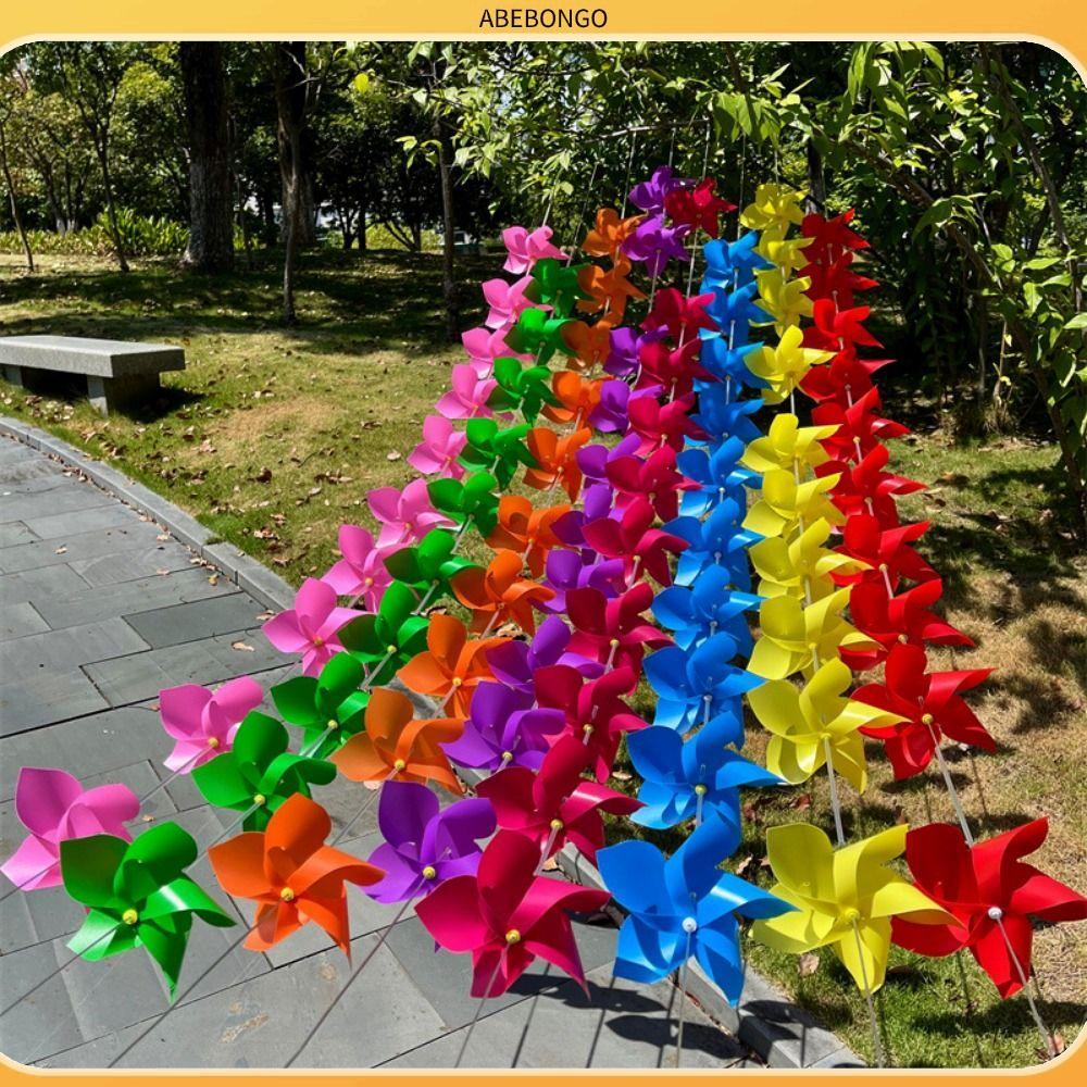 ABEBONGO 10 ชิ้น/เซ็ต 5 ใบ Pinwheels, พลาสติกพร้อมเชือก Strings สีสัน ...