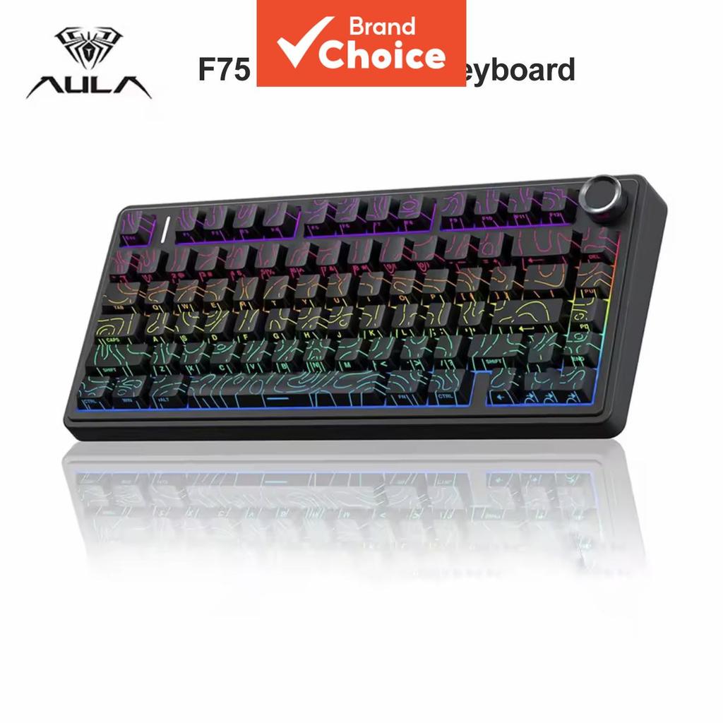 AULA F75 Mechanical Gaming คีย์บอร์ดไร้สายและปะเก็น RGB 80 คีย์ ...