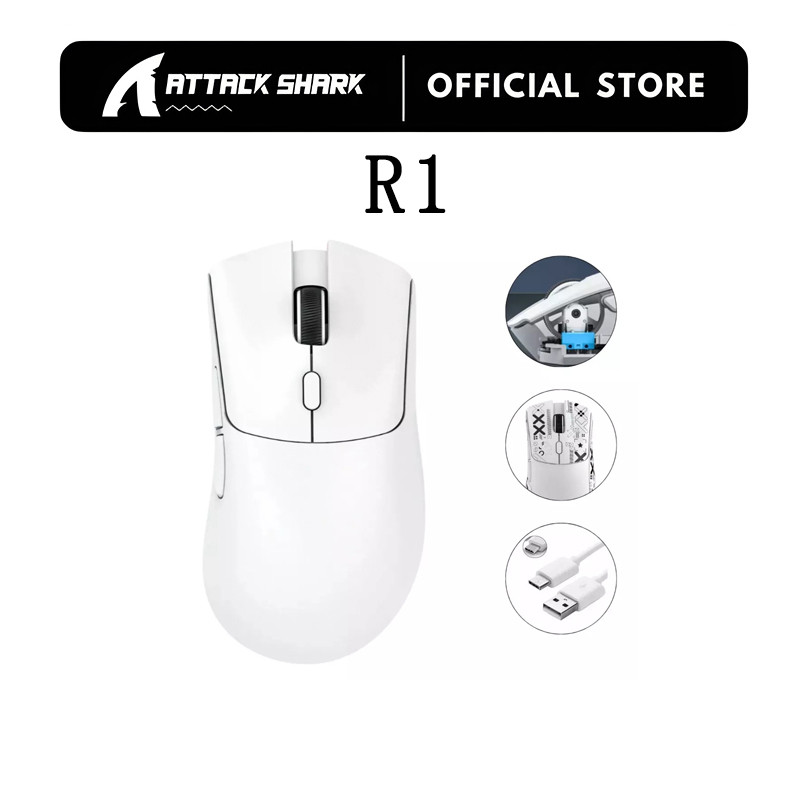 ATTACK SHARK R1 Wireless Gaming Mouse 18K DPI Optical Sensor 55g ...