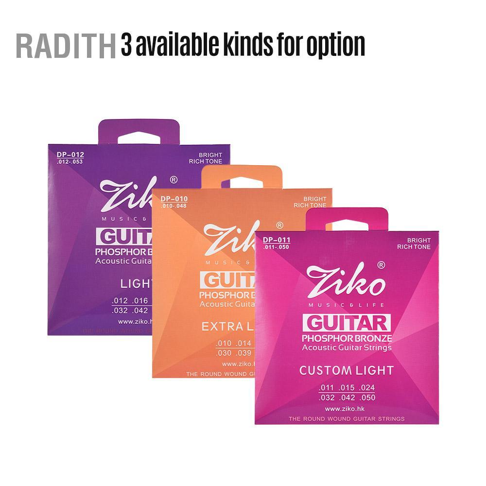 Radith Radith ZIKO DP-010 Extra Light Acoustic Guitar Strings หกเหลี่ยม ...