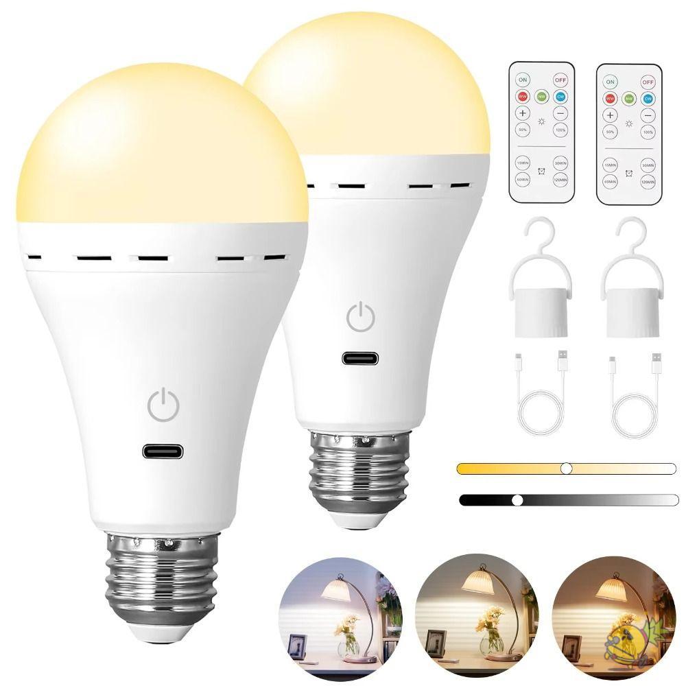 WXDX.TH หลอดไฟ Led USB, หลอดไฟแบบชาร์จไฟระยะไกลอัจฉริยะ 3 สี, ไร้สาย ...
