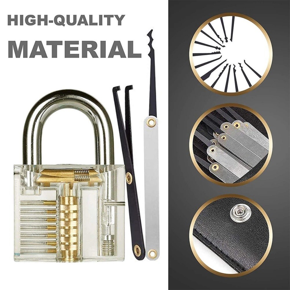 ⚡24ชม.⚡ ปลดล็อคล็อค Practice Lock Pick Key Extractor Padlock Lockpick ...