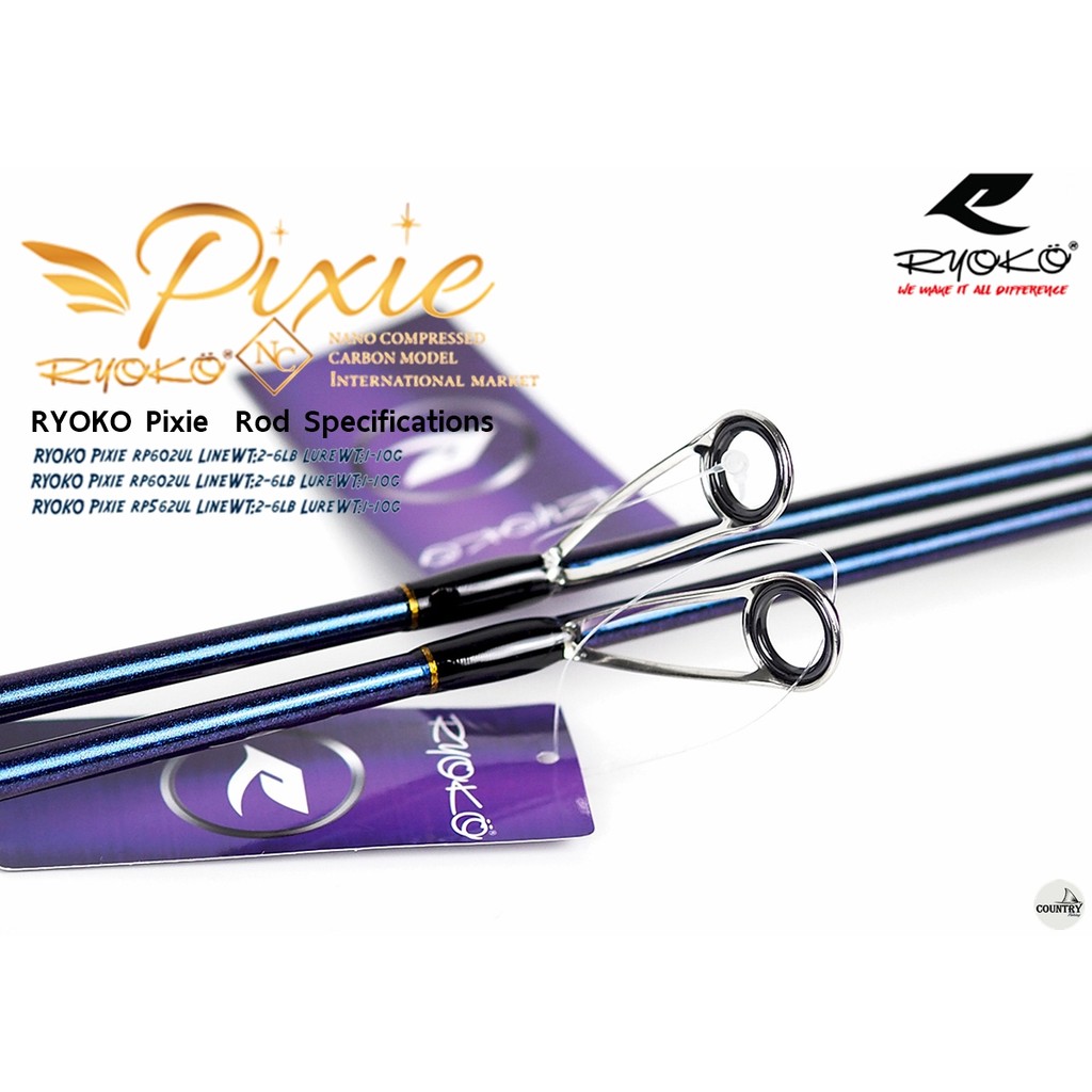 คันตีเหยื่อปลอม RYOKO Pixie Rod Specifications | Shopee Thailand