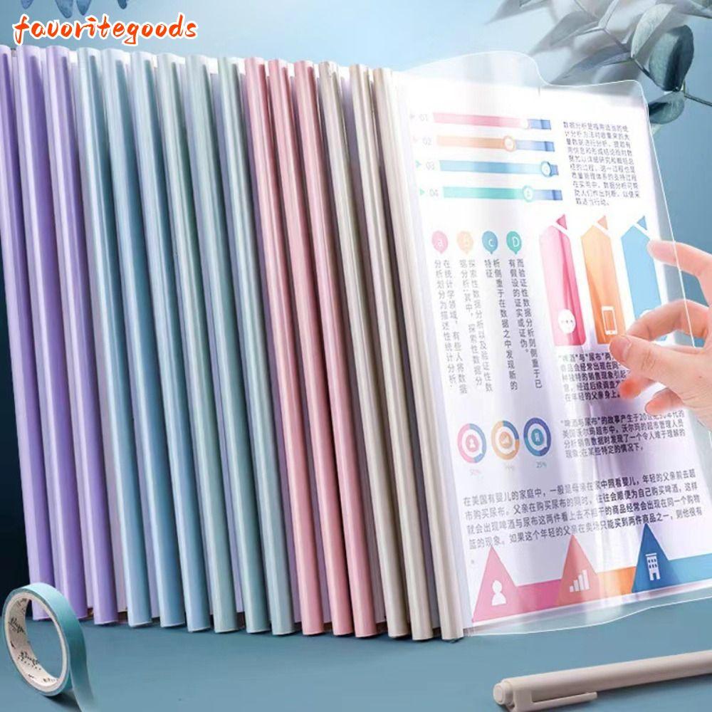 FAVORITEGOODS A4 Draw Rod โฟลเดอร์, อุปกรณ์ธุรกิจโปร่งใสเอกสาร Rod ...
