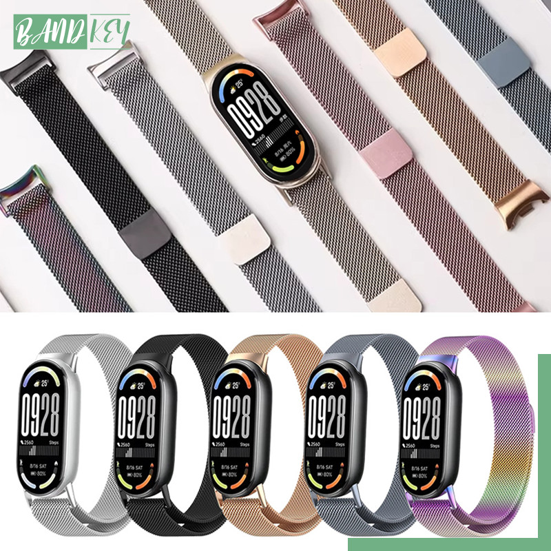 สาย Milanese Loop for Smartwatch Xiaomi Mi Band 10 9 8 NFC อุปกรณ์เสริม ...