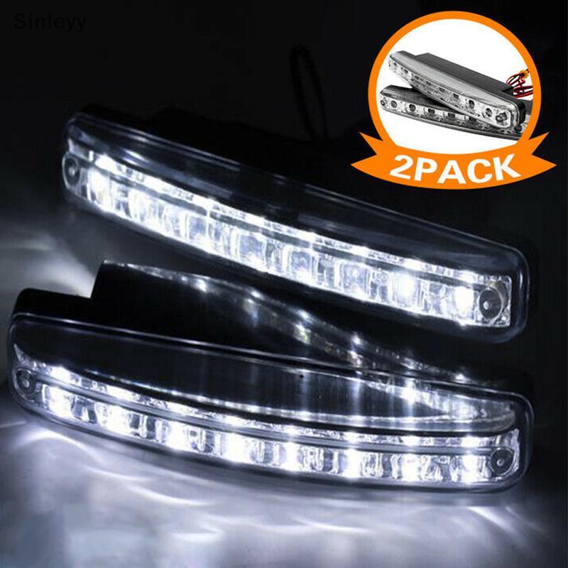 NLE ใหม่ 2X รถ 8 LED DRL หมอกขับรถ Daylight ไฟวิ่งกลางวันหัวโคมไฟสีขาว ...