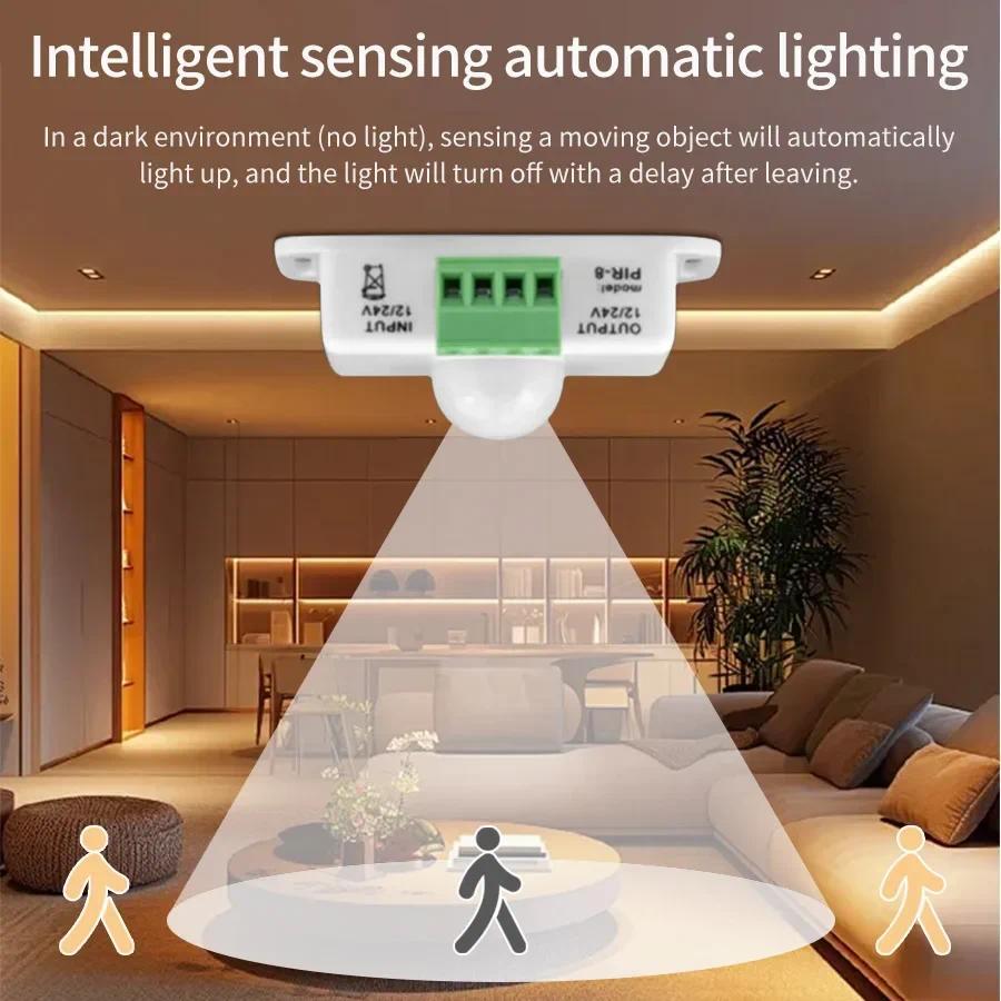 DC 12V 24V PIR Motion Sensor สวิทช์ 120 องศาอินฟราเรด PIR Motion Sensor ...