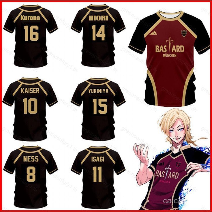 GC1 Blue Lock Jersey Tshirt Anime Tee แขนสั้นคอสเพลย์ Bastard Munchen ...