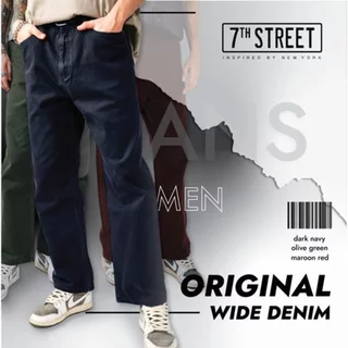 กางเกงยีนส์ Wide Denim 7ᵗʰ Street Original ผ่านฟอกเฟด ให้สีที่สวย ทรงเท่ Design ดูคลาสสิคกำลังพอดี รุ่น (DLTW) Man Cl...