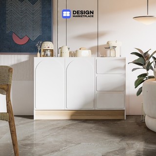 SB Design Square ตู้เตี้ย KC-PLAY รุ่น NORDIS สีขาว (140X40X95 ซม.) แบรนด์ KONCEPT FURNITURE
