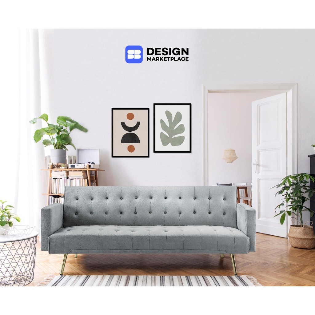 SB Design Square โซฟาเบด รุ่น Miile สีเทา (195x83x74 ซม.)  แบรนด์ MAISON&CO.