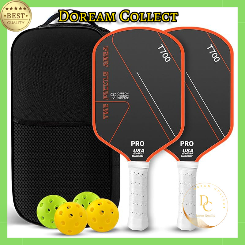 Newsones T700 Carbon Fiber Pickleball Set - 2 Paddles, 4 Balls, Bag