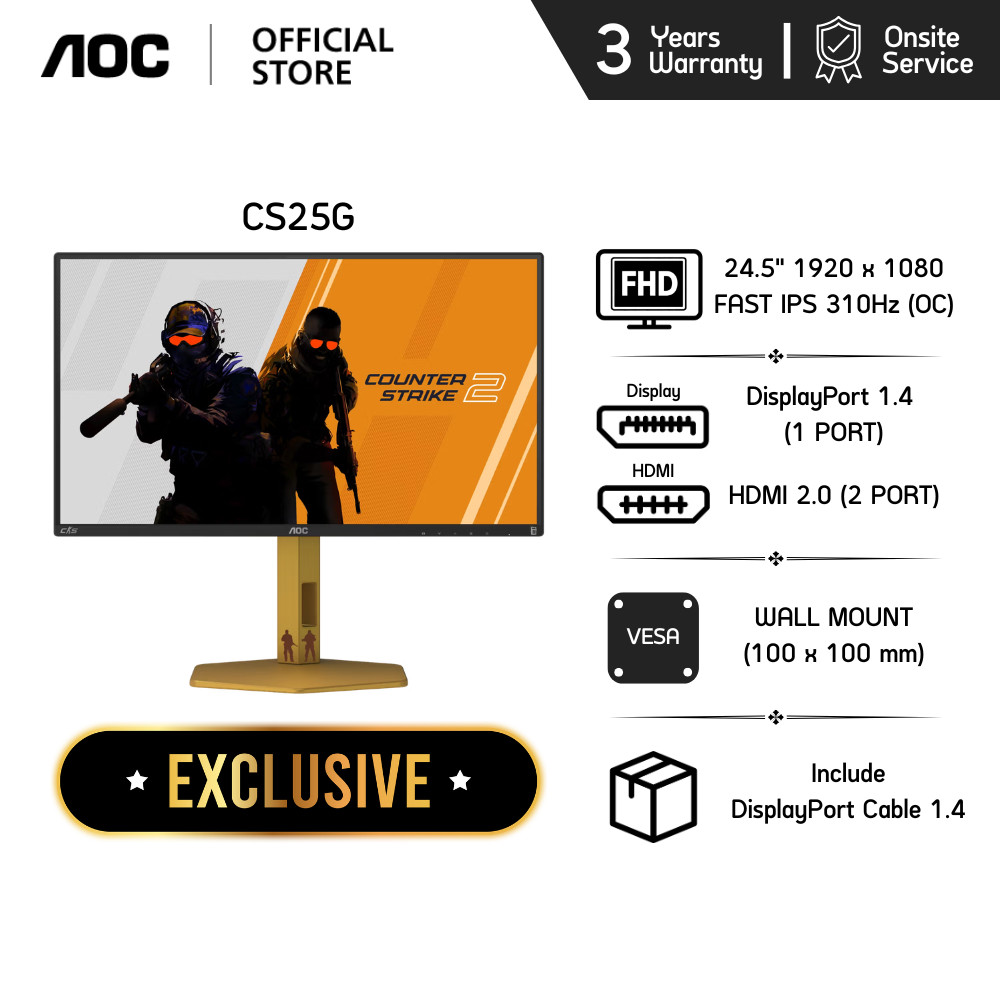 AOC CS25G GAMING MONITOR (เกมมิ่งมอนิเตอร์) 24.5