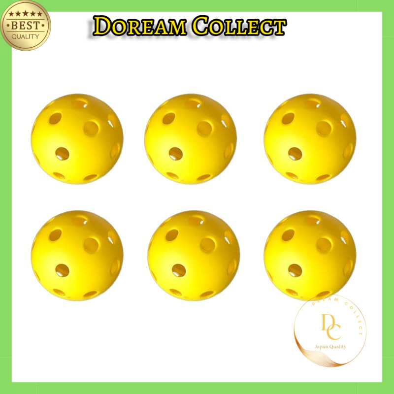 Indoor Pickleball 26-Hole Yellow Set of 6