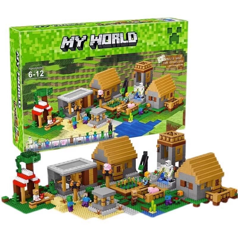 เลโก้ minecraft minecraft ซีรีส์ มายคราฟ ประกอบหมู่บ้านบ้านขนาดใหญ่ ...