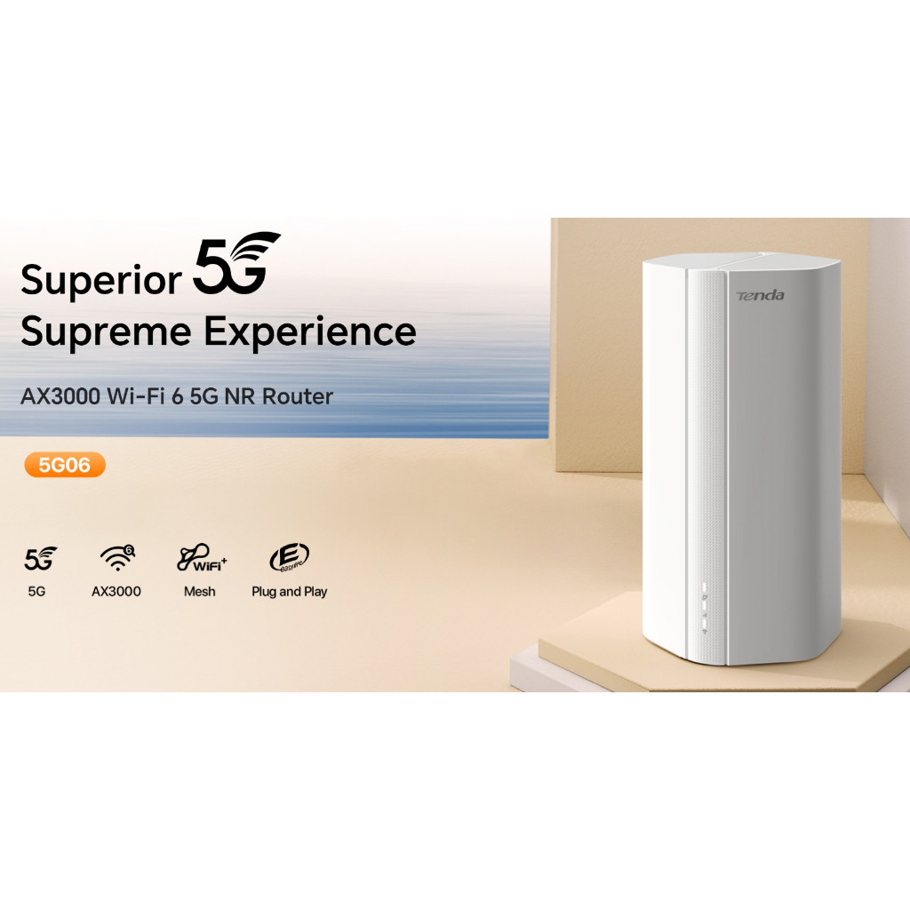 Tenda Router เราเตอร์ใส่ซิม 5G Dual SIM Wi-Fi 6 พอร์ต 2.5G AX3000 Mesh ...