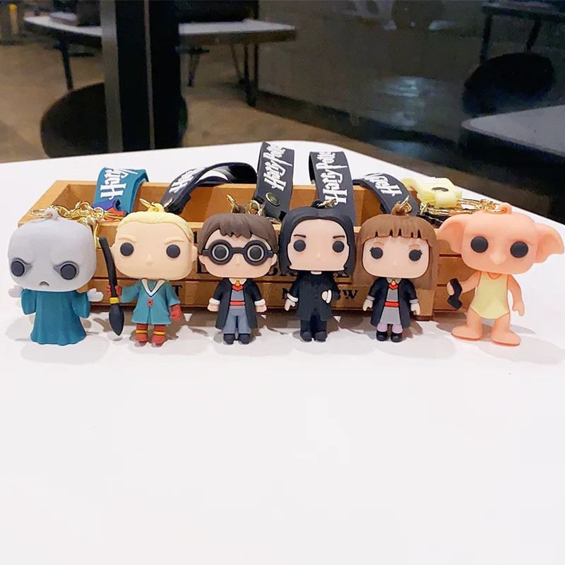 3D Harry Potter พวงกุญแจ PVC ของเล่น Dobby Hermione Weasley Snape ...