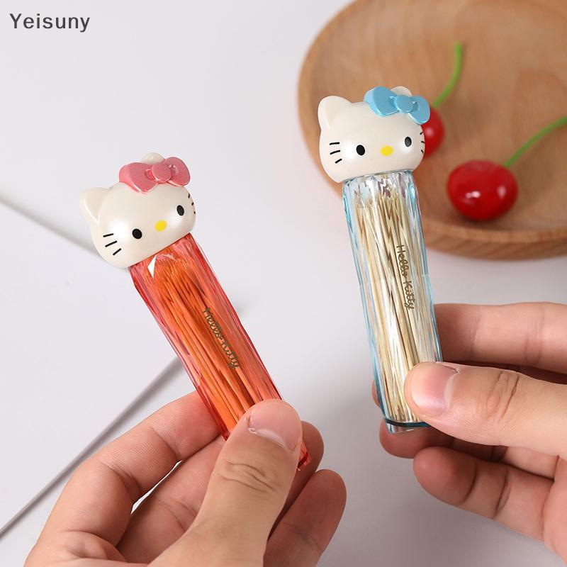 [Yei] Kt Cat ขวด Toothpi แบบพกพา Mini Toothpi กล่องเก็บ Hello Kitty ...