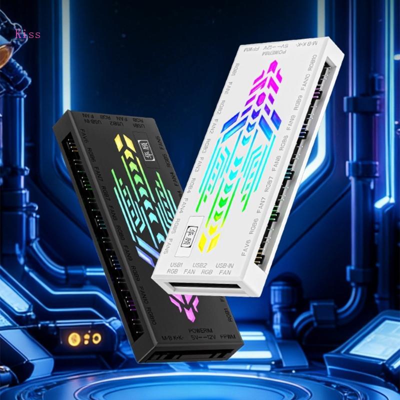 Kiss 1 ถึง 12 ARGB PWM พัดลม Splitter PWM ARGB Splitter คอมพิวเตอร์ ...