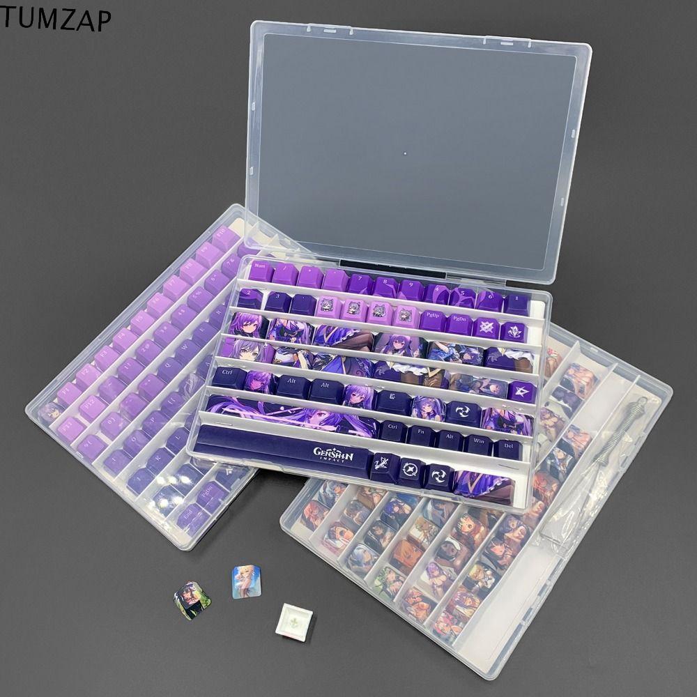 TUMZAP Clear Keycaps Case, with Paper Dividers 77 1U Keys PC Keycaps ...