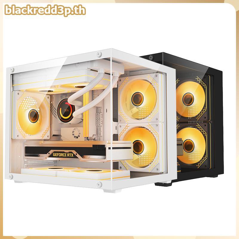 สีดํา Mini โปร่งใสคอมพิวเตอร์เดสก์ท็อป PC Tower สําหรับ M-ATX/ITX เมน ...