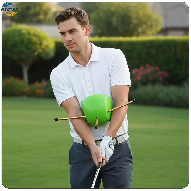 อุปกรณ์ฝึกวงสวิงกอล์ฟ TAR Golf Swing Training Aid Adjustable สีน้ำเงิน ปรับระดับได้