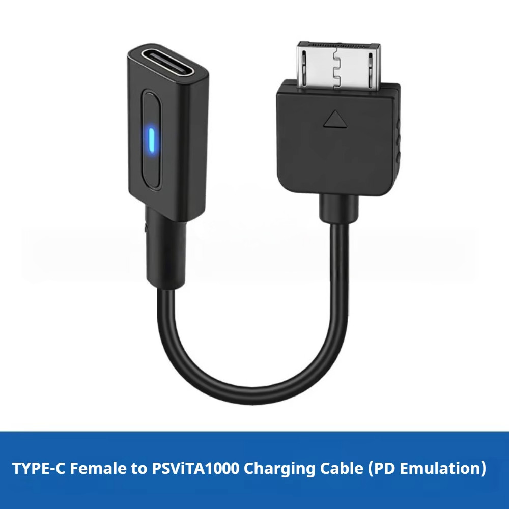 USB-C PD Charger Adapter สําหรับ PSV 1000 PS Vita 1000 10 ซม.ความเร็วสูงสายชาร์จข้อมูล