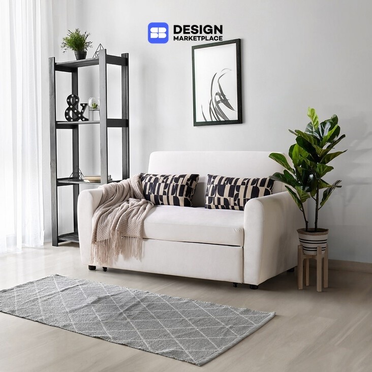 SB Design Square Elle Decor - โซฟาเบด 2 ที่นั่ง รุ่น Buddy สีครีม (160x97x91 ซม.)  แบรนด์ ELLE DECOR X SB DESIGN SQUARE