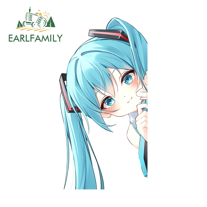 EARLFAMILY Hatsune Miku Peekking สติกเกอร์รถ Creative Occlusion Scratch ...