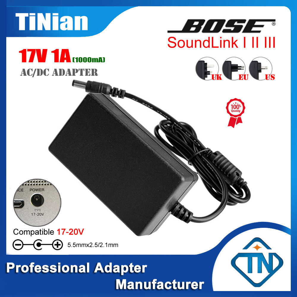 17V 1A 1000mA AC/DC Adapter Charger รองรับ 17-20V สําหรับ Bose ...