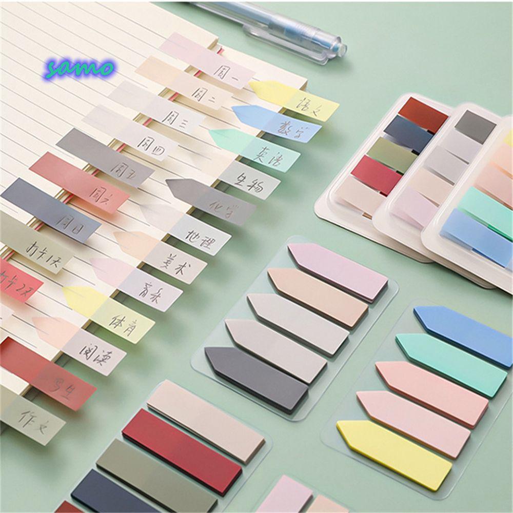 SAMO 100 แผ่น Sticky Notes เครื่องเขียน Novelty Tab Strip Label อุปกรณ์ ...
