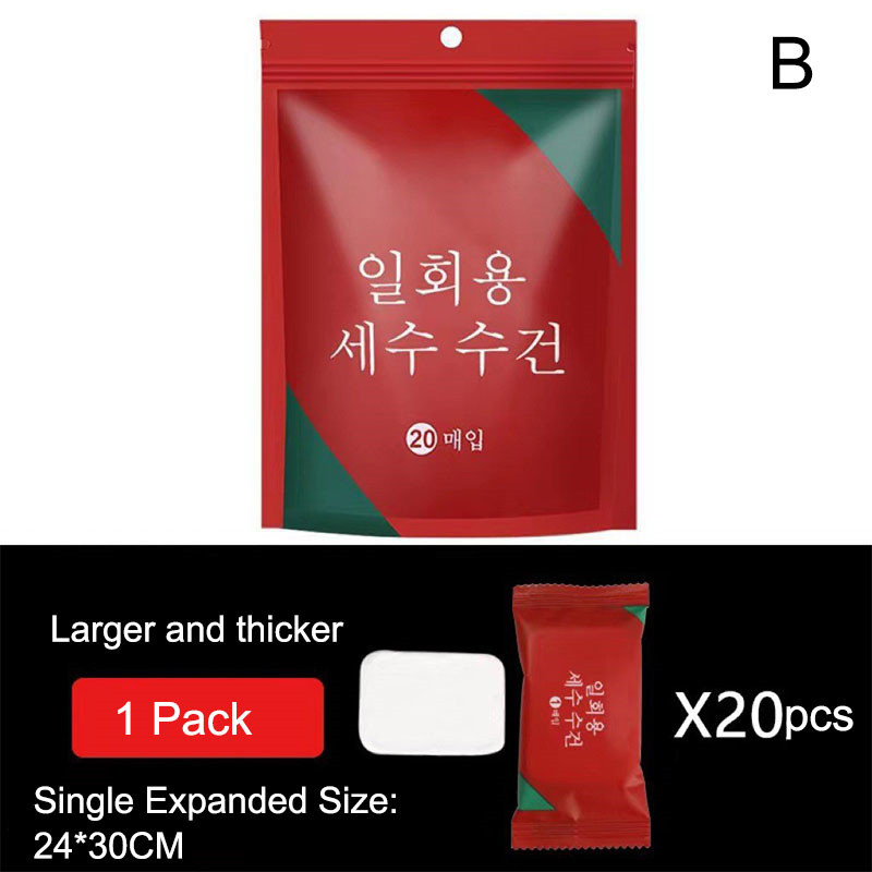 [pto] 20 ชิ้น Minipressed Towel Tablets ผ้าขนหนูแบบใช้ซ้ําได้แบบพกพาแบบ ...