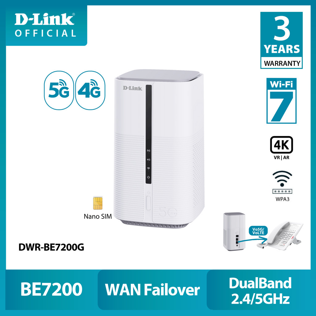D-Link DWR-BE7200G LTE Router(เราเตอร์ใส่ซิม) 5G BE7200 | Shopee Thailand