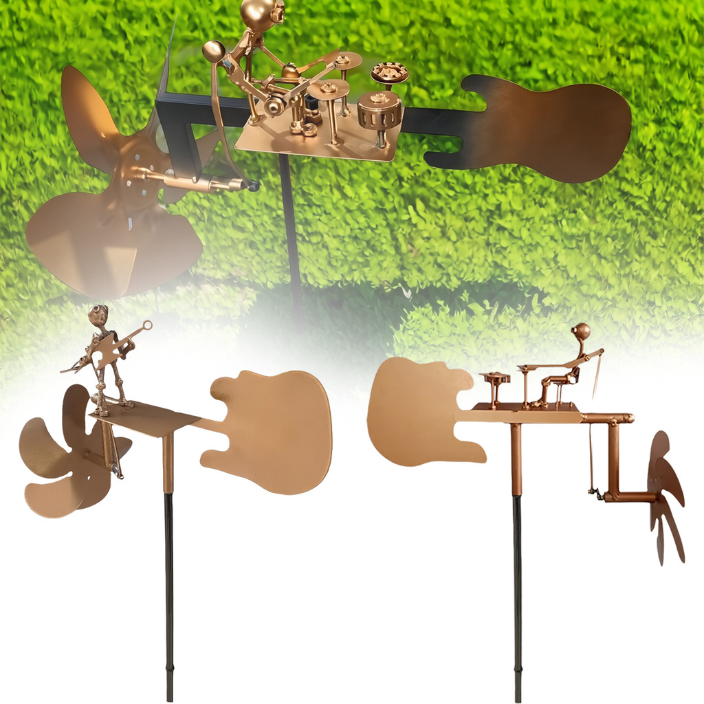 ZaylilyCreative Handmade โลหะ Drummer Windmill ตกแต่ง Power Rock Art ...