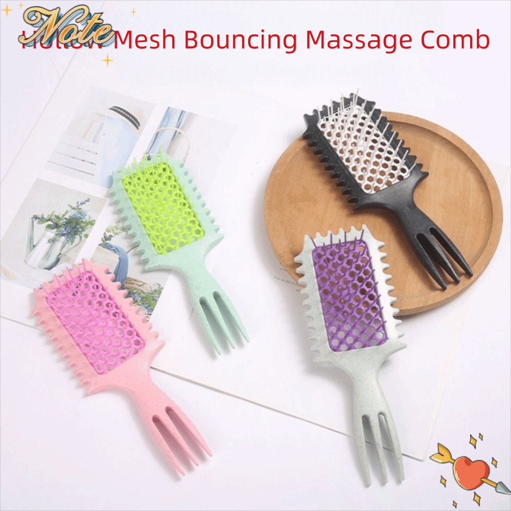 NOTEE หวีผมตรง, Bounce Roll Pointed Tail Hollow Design Comb, Comb แยก ...