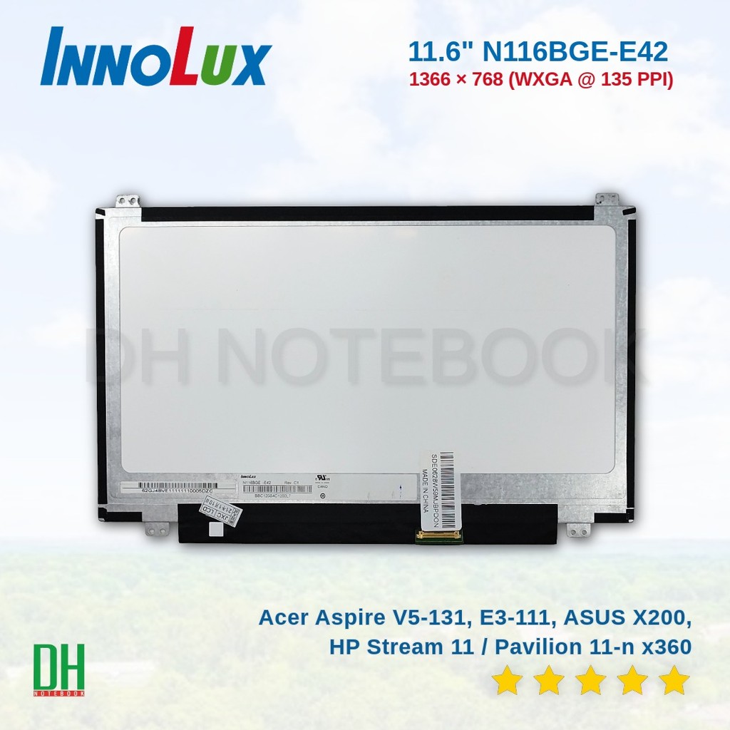 Écran LCD 11.6" N116BGE-EB2 Rev.C1 - Neuf, Résolution 1366x768, Connecteur 30 Broches