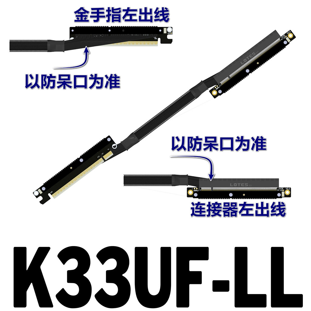 ADTLINK 2025 ใหม่ Dual Reverse Riser สายขวาและซ้าย Bend สาย PCIe 5.0 ...