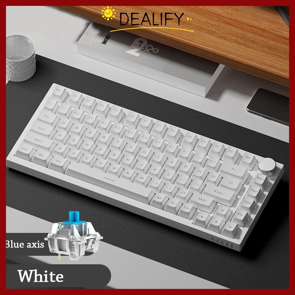 DEALIFY Gaming Keyboard, AK820 Silent Mechanical Keyboard, Mechanical Keys 82-Key With Knob Wired Keyboard Office