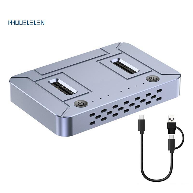 [Promote H]Dual-Bay M.2 SSD Clone Docking Station M.2 NVME NGFF SSD ...