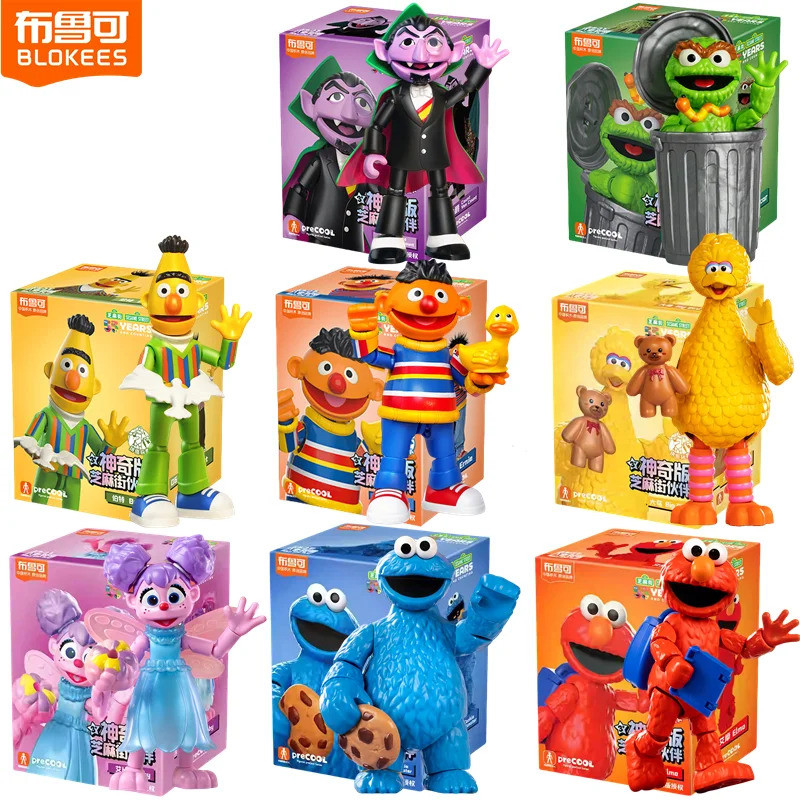 Original Blokees Sesame Street Ernie Bert Oscar Elmo Building Block รูป ...