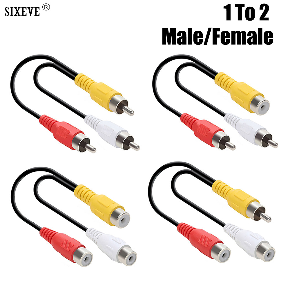 YIMATEECO Cinch Splitter RCA Y-Adapter, RCA 1 Male to 2 Female Splitter Cable Audio Video Adapter for Subwoofer, Speaker, Amplifier, Home Cinema, CD Player (2 Pieces, Blue