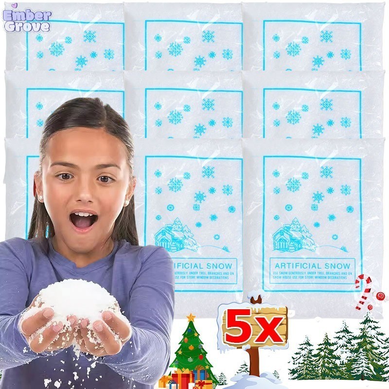ของตกแต่งต้นคริสต์มาสด้วยหิมะปลอม / ผงเกล็ดหิมะนุ่มฟูจำลองสำหรับฉากฤดูหนาว 1/3/5 แพ็ค