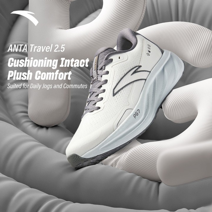 ANTA Travel 2.5 PG7 รองเท้าวิ่งผู้ชาย Widefoot 2E Cushion รองเท้ากีฬา 1125D545 Official Store