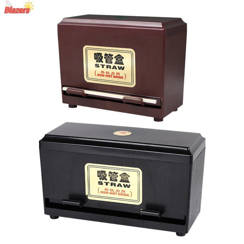 BLAZERS กล่องเก็บของ, สีดําปรับ Outlet Push Straws Dispenser, Creative ...