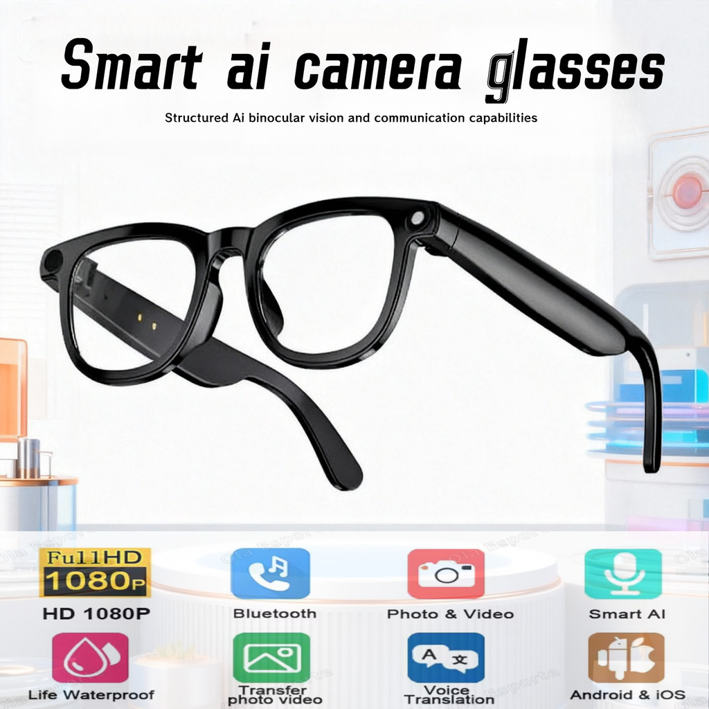 New OTA Upgrade Smart Glasses 1080P HD Camera Video Record AI Chat GPT ...
