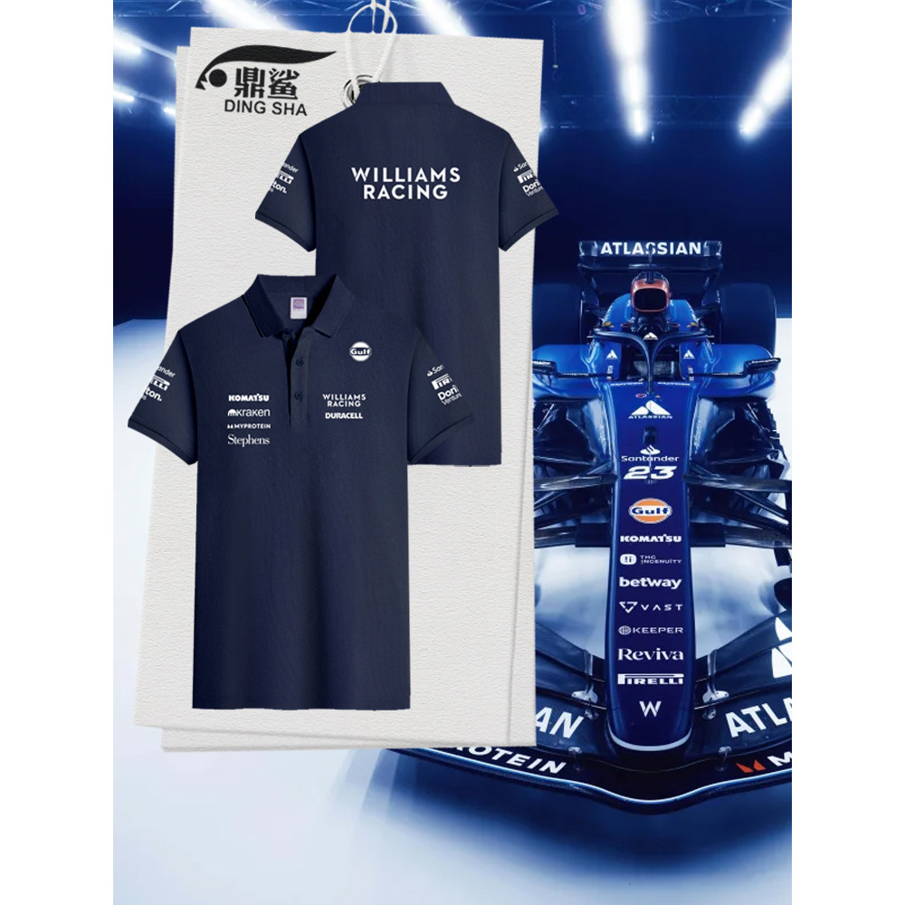 2025 Williams Team Wear ฟอร์มูล่า F1 Racing Wear เสื้อโปโลสำหรับผู้ชาย ...