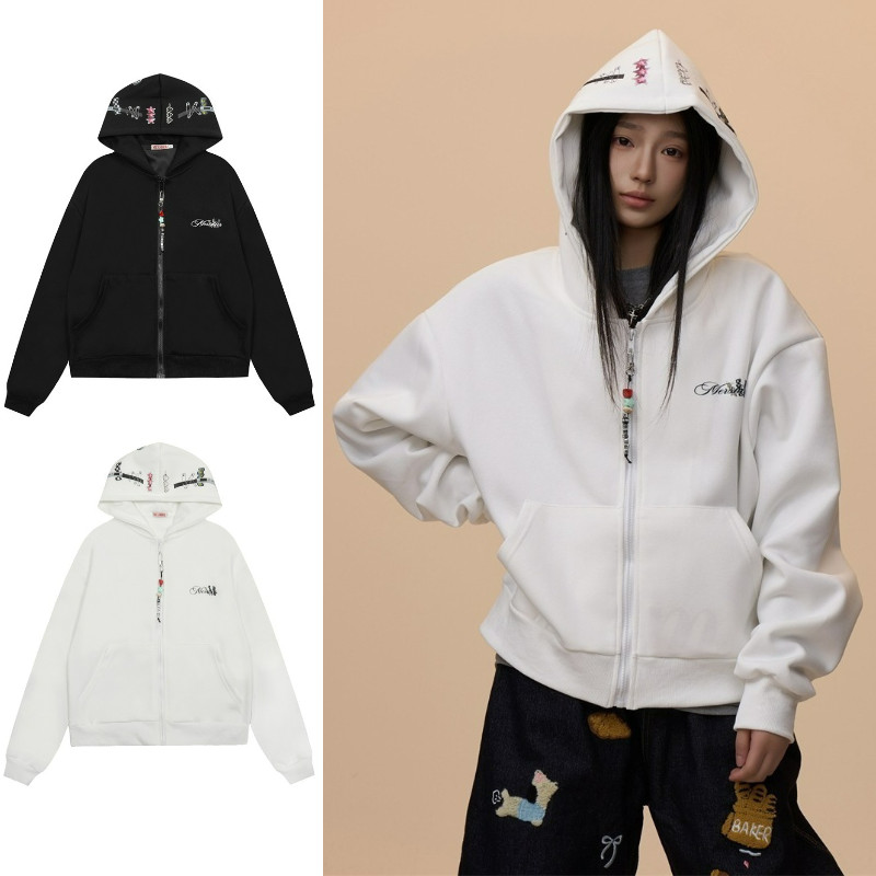 เสื้อกันหนาวมีฮู้ด SUIKONE ซุยโคเนะ สไตล์อเมริกันหลวม สำหรับทุกเพศ