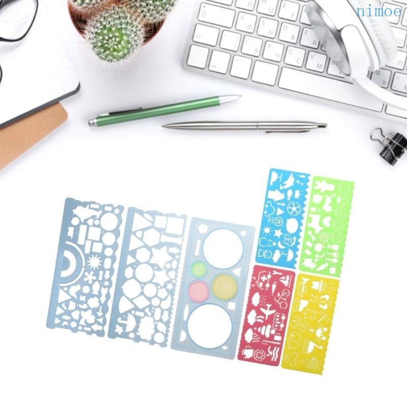 Nio Geometric Drawing Template Stencils ไม้บรรทัดวาดรูป ไม้บรรทัดวัดมัล ...
